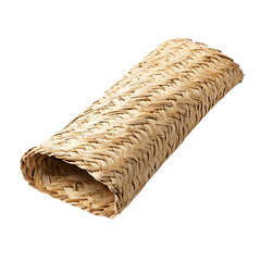 Elegant Minimalist Straw Beach Mat with a Classic W Isolated on Transparent Background