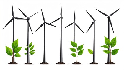 Green Energy Wind Turbines.