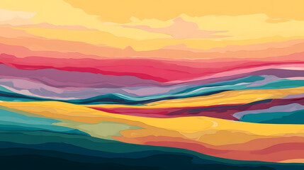 Abstract Dusty Horizon colorful palette flat Vector
