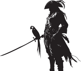 Fototapeta premium A statue of a knight with a sword in his hand and a sword in the back