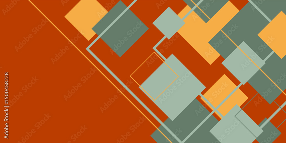 Aufkleber abstract papercut 3d background with overlap orange shapes on dark brown color background. trendy de