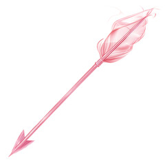 Artistic Arrow with Dynamic Motion in Soft Rose Col Isolated on Transparent Background