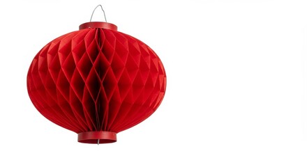 Obraz premium Photo of Red Paper Lantern Isolated on White Background for Decoration