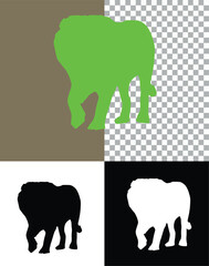 A silhouette vector illustration of a wild  lion family symbolizing love and nature