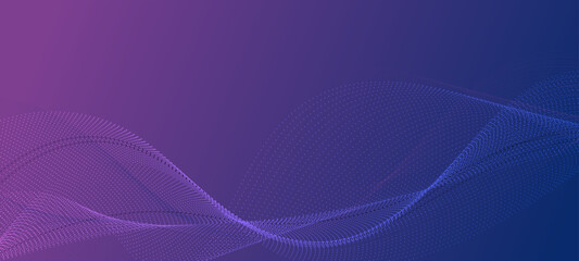 Abstract technology particles background. Digital future technology with flowing mesh particles