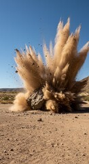 Photo Realistic Image of Explosion of Brown Dust and Debris in the Sky