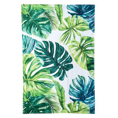 Tropical Beach Towel with Expansive Lush Prints Isolated on Transparent Background