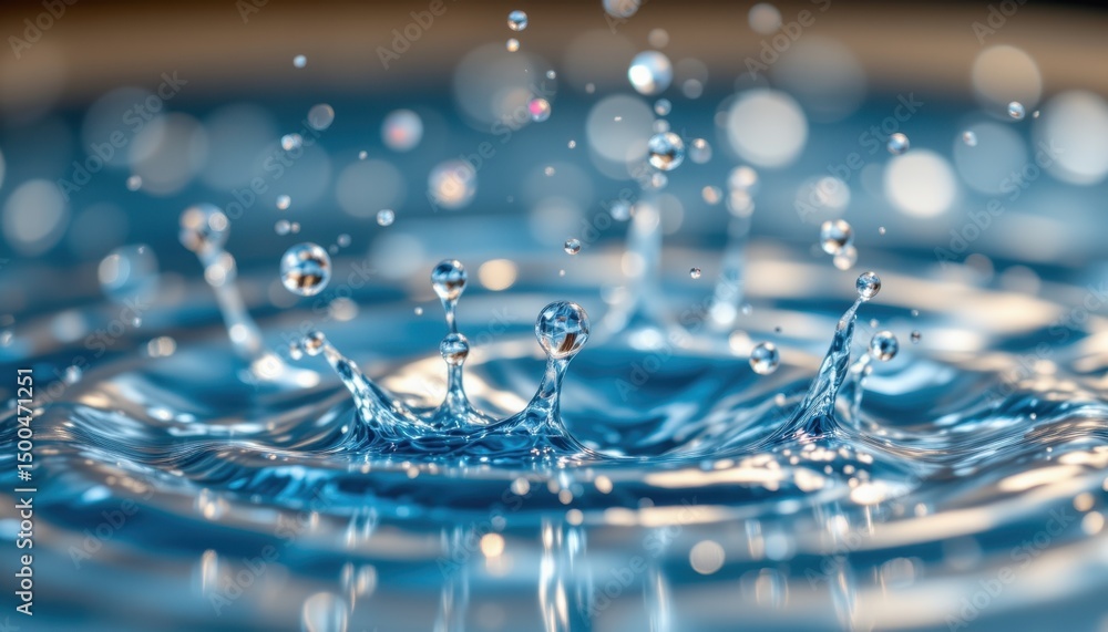 Poster dynamic water splash event nature scene close-up photography tranquil environment macro viewpoint fl