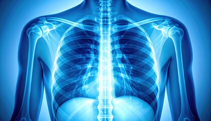 Human Anatomy Chest XRay View.