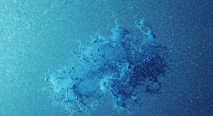 Abstract Blue Splash Illustration with Glittering Texture Background
