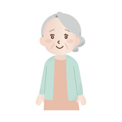 かわいい笑顔のシニア女性　上半身