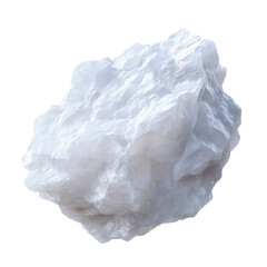 Raw White Quartz Crystal Rock Formation Isolated