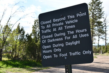 No private vehicles sign.