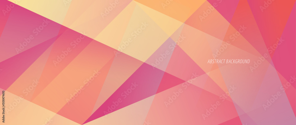 Poster abstract pink background with random geometry patterns and unique, vibrant color gradations.