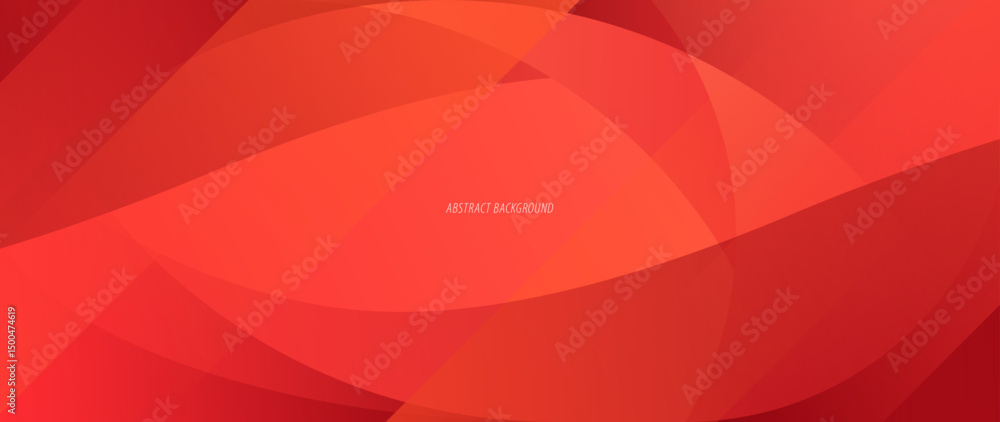 Poster Red abstract background with curved lines objects overlapping each other forming a beautiful pattern. Vector template for digital lux business banner, contemporary formal invitation, luxury voucher