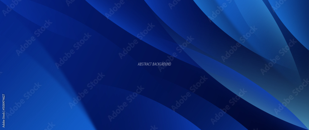 Poster blue abstract background with overlapping wave patterns forming a beautiful pattern. vector template