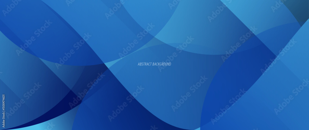 Poster abstract blue background. with random geometry patterns and curved lines. beautiful color gradation.