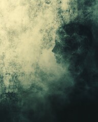 Obraz premium An abstract silhouette emerging from fog.