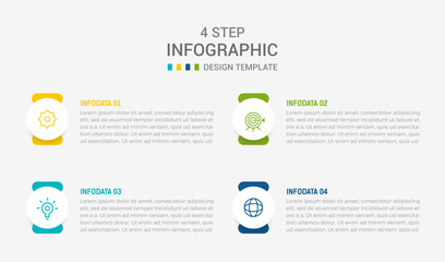 Four Step Infographic element design Vector template for presentation. process diagram and presentations step, workflow layout, banner, flow chart, info graphic vector illustration.