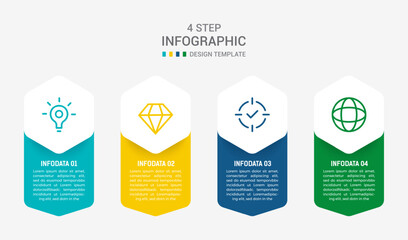 Four Step Infographic element design Vector template for presentation. process diagram and presentations step, workflow layout, banner, flow chart, info graphic vector illustration.