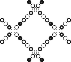 Vector pattern of black circles with different thicknesses.