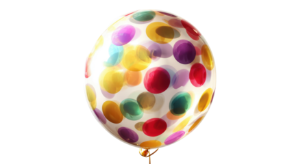 Colorful balloon with polka dots for celebrations.