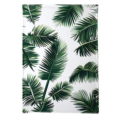 Tropical Beach Towel with Large Bold Palm Prints Isolated on Transparent Background