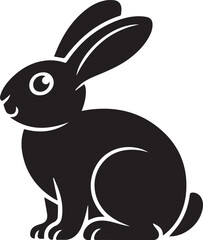 Fototapeta premium Sitting Bunny Rabbit Silhouette – Cute Vector Pet Illustration