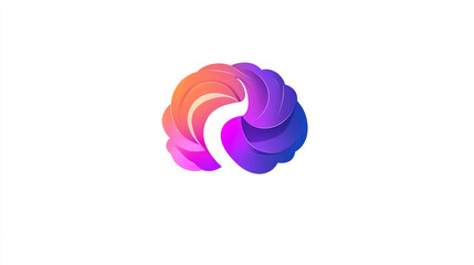 Modern brain logo design featuring a colorful gradient, inspired by neural network patterns and digital circuitry