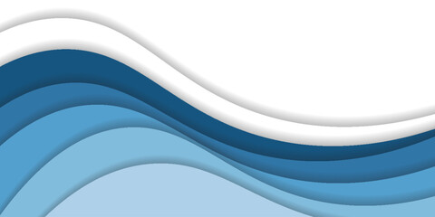 blue 3D wavy lines texture with soft light and shadow. Minimal wave curve pattern collection design with text copy space. can be used in various backgrounds