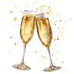 Celebratory champagne toast with bubbles.