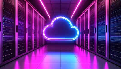 Neon Cloud Server Room. (1)