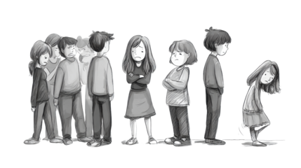 Group of people expressing various emotions.