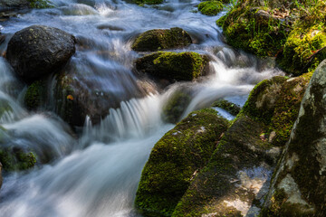 flowing stream in the mountain valley