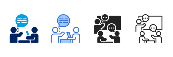 Interactive Session  Icon Set Different Style Collection 
