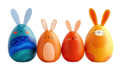 Colorful bunny figures for festive celebrations.