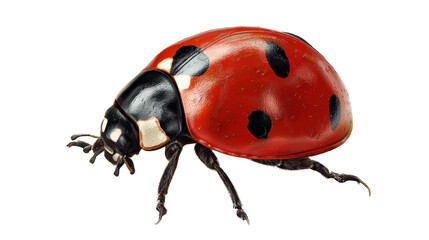 Close-up of a vibrant ladybug on a leaf.