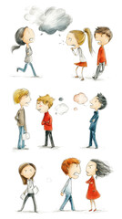 Illustration of diverse emotional expressions.