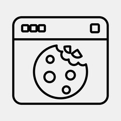 Icon cookies. Internet network elements. Icon in line style.