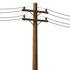 old power pole isolated on transparent or white background png