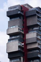 Building looks like a stack of flats or books