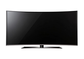 Modern curved smart tv screen isolated on a white background, On Transparent Background, Png