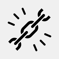 Icon url. Internet network elements. Icon in glyph style.