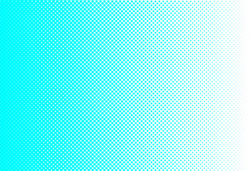 Turquoise fun beautiful black and white shadow halftones retro pop art funky urban colorful comic book. Dotted halftone gradient texture. Vanishing polka dot background. Repeating dots gradation patte