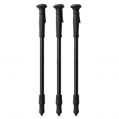 Obraz premium Black trekking poles hiking sticks walking equipment for outdoor adventure and fitness character title on transparent background