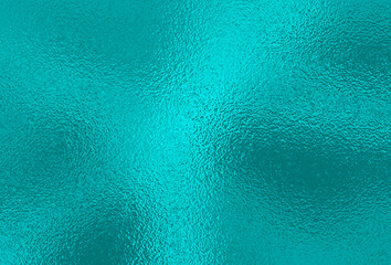Soft Blue turquoise foil glass texture background. Abstract gradient bright light reflection and shiny rough texture surface. Glass effect background
