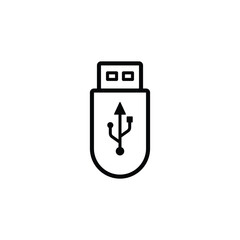 usb flash drive icon vector. in line style design on white background. vector illustration