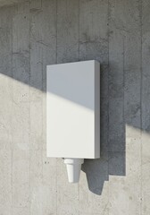 Modern Minimalist White Display Structure on Concrete Wall with Shadow