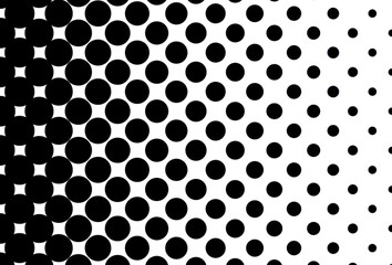 fun beautiful black and white shadow halftones retro pop art funky urban colorful comic book. Dotted halftone gradient texture. Vanishing polka dot background. Repeating dots gradation pattern backgro