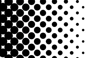 fun beautiful black and white shadow halftones retro pop art funky urban colorful comic book. Dotted halftone gradient texture. Vanishing polka dot background. Repeating dots gradation pattern backgro